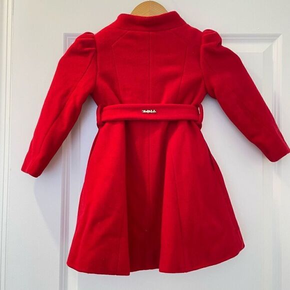 ABEL & LULA GIRLS RED VIRGIN WOOL BELTED COAT Size 4 - Picture 6 of 9